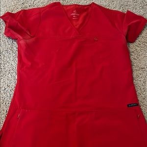 Red jockey scrub set